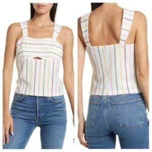Walter Baker Elodie Striped Cut Out Tank Top-NWT